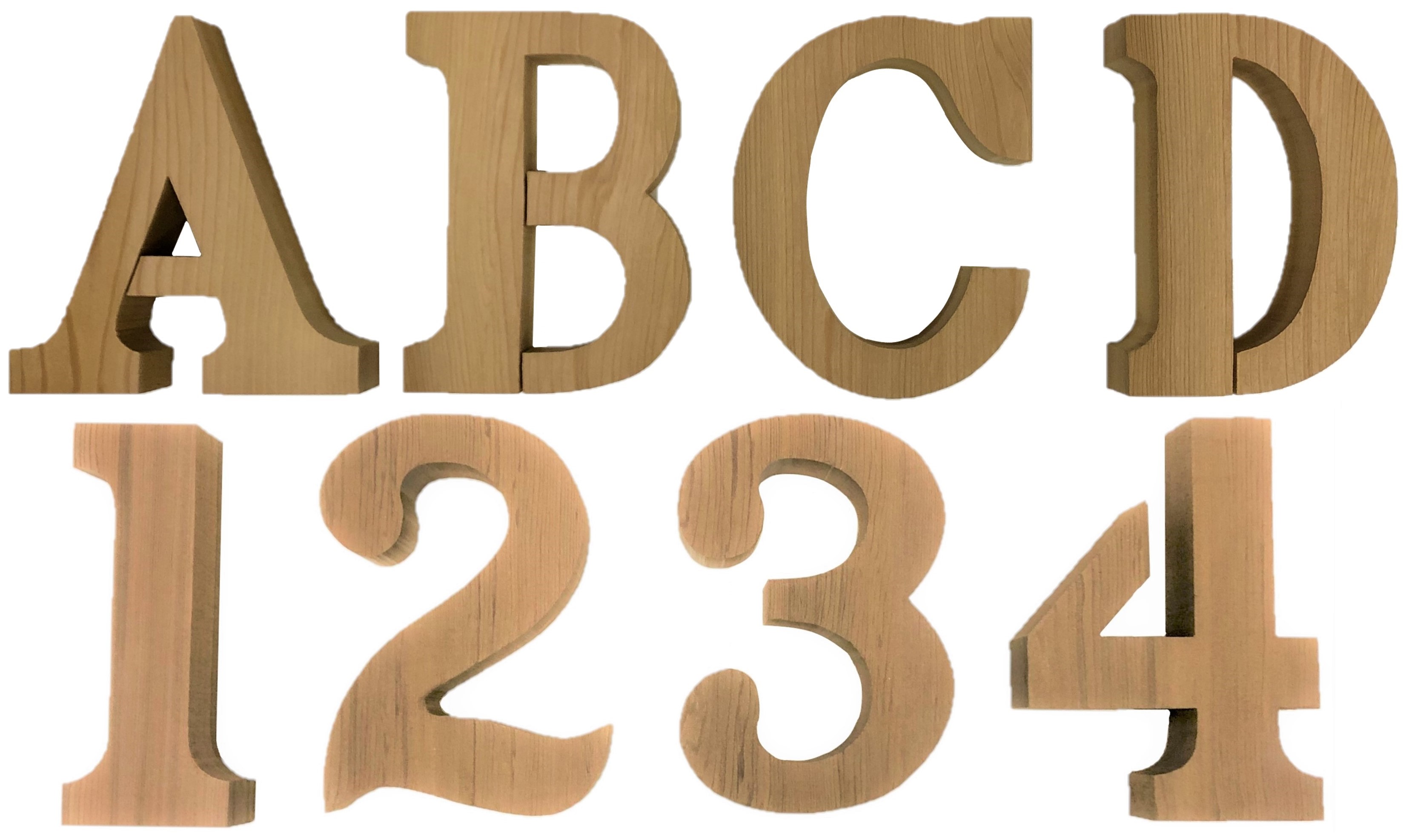 Wood Numbers & Letters